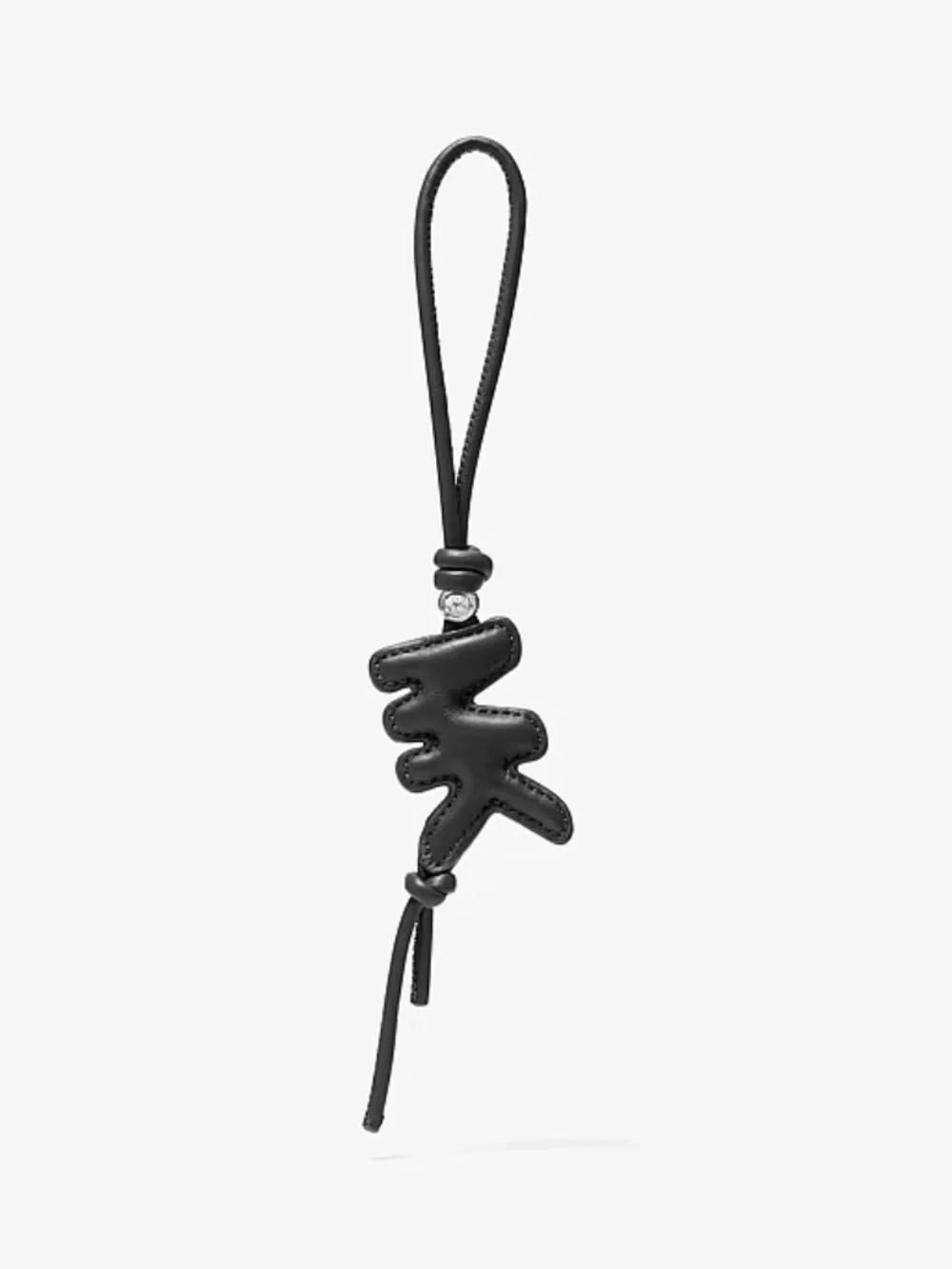 Michael Kors Black Puffy Logo Leather Bag Charm